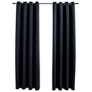 vidaXL 2 db fekete szövet sötétítő függöny gyűrűkkel 137 x 213 cm