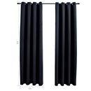 vidaXL 2 db fekete szövet sötétítő függöny gyűrűkkel 137 x 213 cm