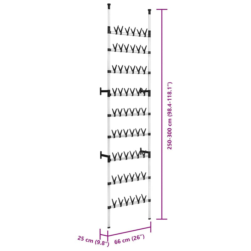 vidaXL alumínium teleszkópos cipőtartó rudakkal