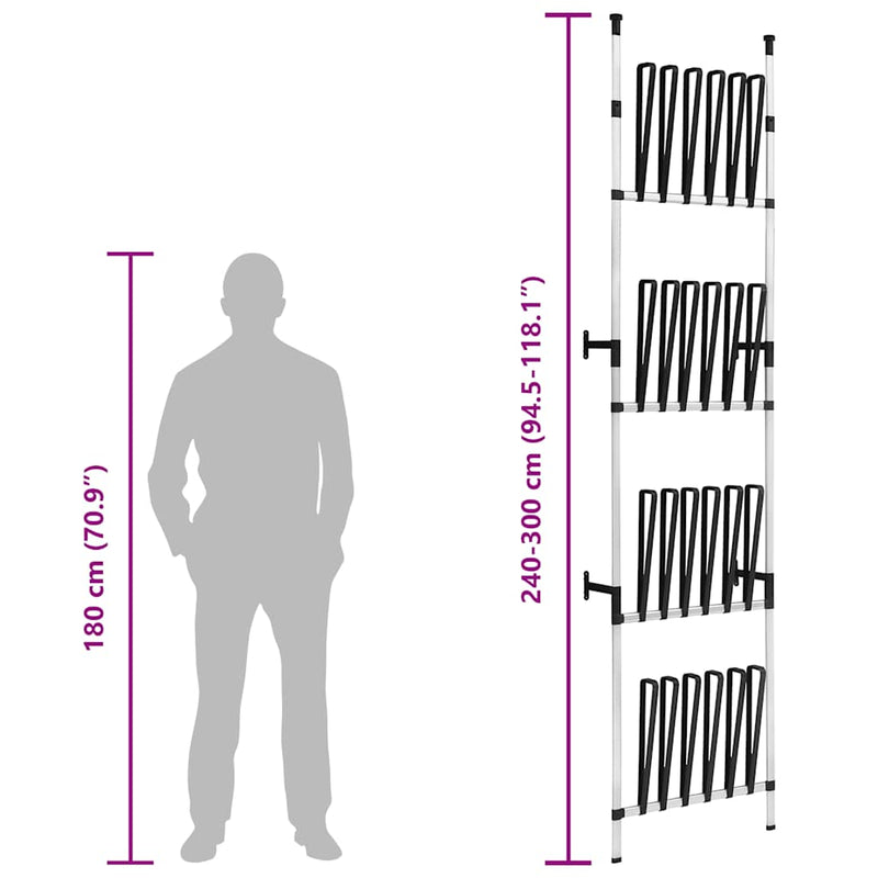 vidaXL alumínium teleszkópos csizmatartó rudakkal