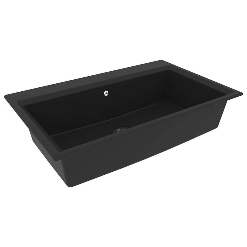 vidaXL Konyhai mosogató Fekete 79 x 50 x 31 cm Gránit