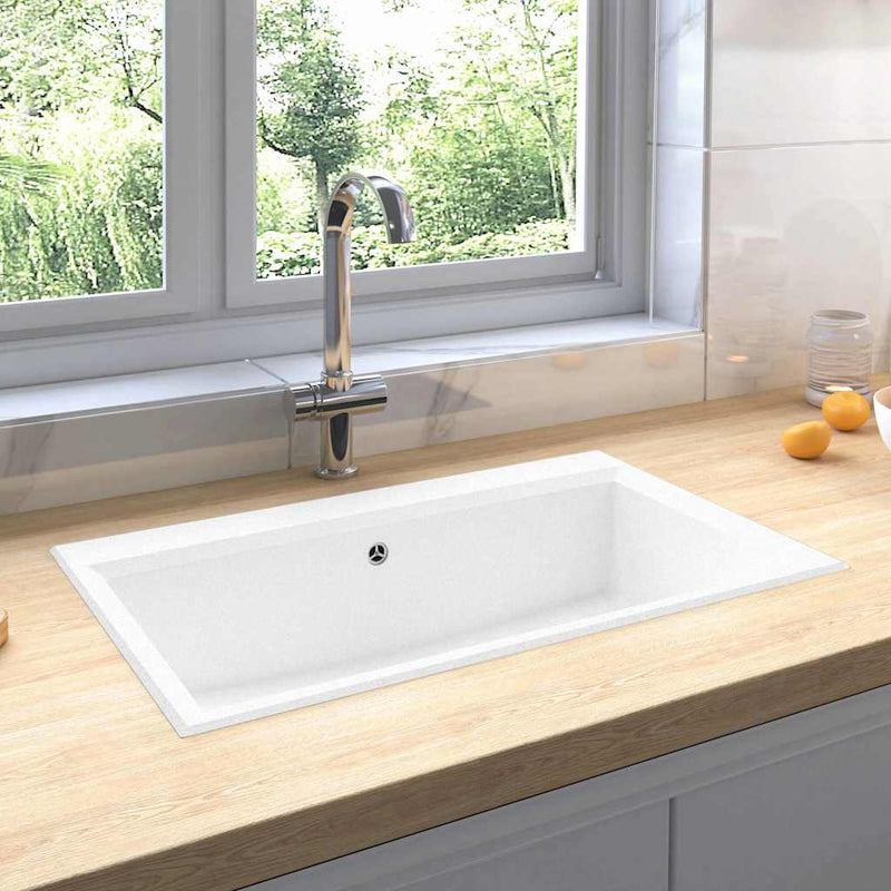 vidaXL Konyhai mosogató Fehér 79 x 50 x 31 cm Gránit