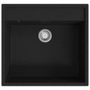 vidaXL fekete gránit konyhai mosogatótálca túlfolyóval