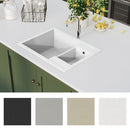 vidaXL fehér gránit 2 medencés konyhai mosogató túlfolyóval