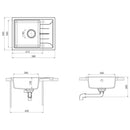 vidaXL szürke gránit ovális konyhai mosogatótálca túlfolyóval