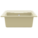 vidaXL bézs gránit ovális konyhai mosogatótálca túlfolyóval