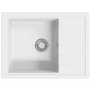 vidaXL fehér gránit ovális konyhai mosogatótálca túlfolyóval