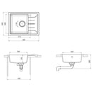 vidaXL fehér gránit ovális konyhai mosogatótálca túlfolyóval