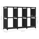 vidaXL 6 rekeszes fekete szövet bemutató polc 103 x 30 x 72,5 cm