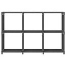 vidaXL 6 rekeszes szürke szövet bemutató polc 103 x 30 x 72,5 cm