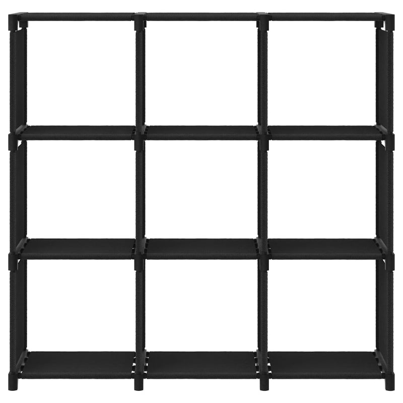 vidaXL 9 rekeszes fekete szövet bemutató polc 103 x 30 x 107,5 cm