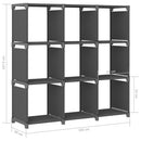 vidaXL 9 rekeszes szürke szövet bemutató polc 103 x 30 x 107,5 cm