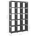 vidaXL 15 rekeszes szürke szövet bemutató polc 103 x 30 x 175,5 cm