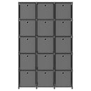 vidaXL 15 rekeszes szürke szövet polc dobozokkal 103 x 30 x 175,5 cm