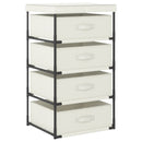 vidaXL krémszínű acél tárolóállvány 4 szövetkosárral