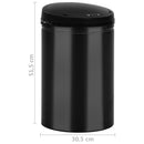 vidaXL fekete automata érzékelős szénacél szemeteskuka 30 L