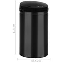 vidaXL fekete automata érzékelős szénacél szemeteskuka 40 L