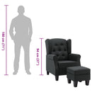vidaXL sötétszürke szövet fotel lábzsámollyal