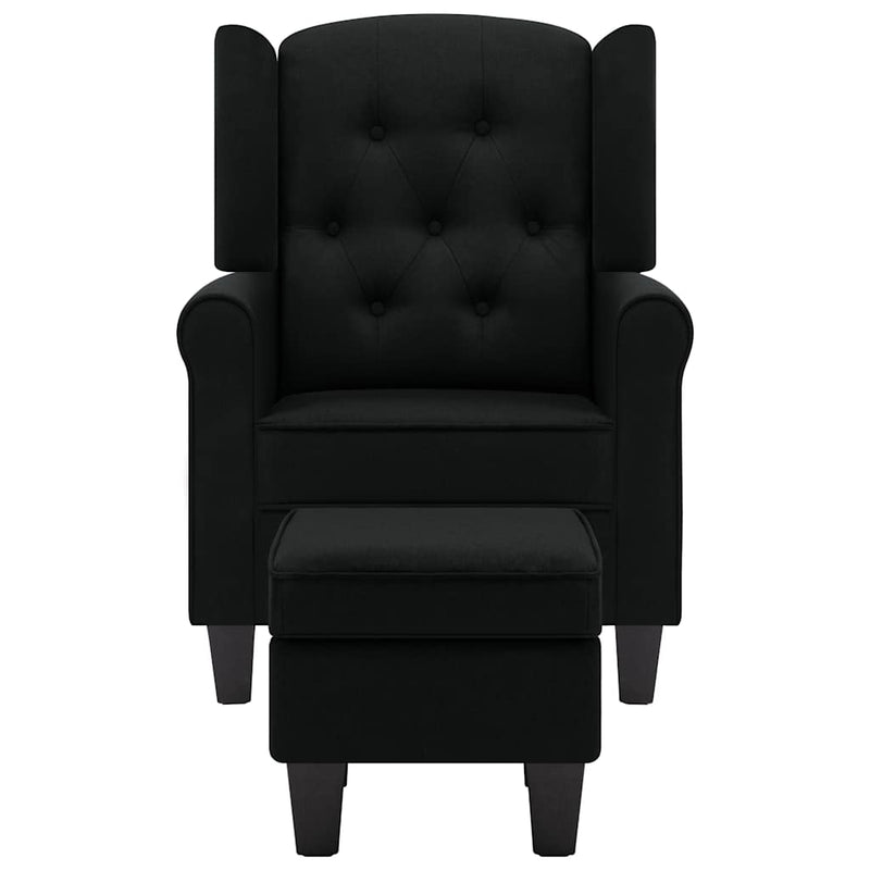 vidaXL fekete szövet fotel lábzsámollyal