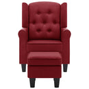 vidaXL bordó szövet fotel lábzsámollyal