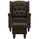 vidaXL barna szövet fotel lábzsámollyal