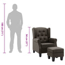 vidaXL tópszínű szövet fotel lábzsámollyal