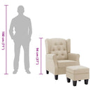 vidaXL krémszínű szövet fotel lábzsámollyal
