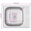 vidaXL ezüst rozsdamentes acél lefolyós konyhamosogató 600x500x155 mm