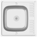 vidaXL ezüst rozsdamentes acél lefolyós konyhamosogató 600x600x155 mm