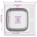 vidaXL ezüst rozsdamentes acél lefolyós konyhamosogató 600x600x155 mm