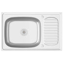 vidaXL ezüst rozsdamentes acél lefolyós konyhamosogató 800x500x155 mm