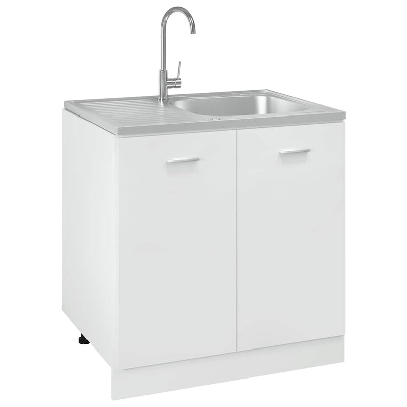vidaXL ezüst rozsdamentes acél lefolyós konyhamosogató 800x600x155 mm