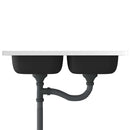 vidaXL ezüst rozsdamentes acél dupla konyhamosogató 800 x 500 x 155 mm