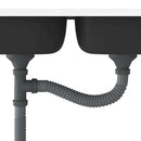 vidaXL ezüst rozsdamentes acél dupla konyhamosogató 800 x 500 x 155 mm