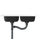 vidaXL ezüst rozsdamentes acél dupla konyhamosogató 800 x 600 x 155 mm