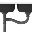 vidaXL ezüst rozsdamentes acél dupla konyhamosogató 800 x 600 x 155 mm