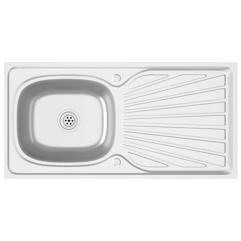 vidaXL ezüst rozsdamentes acél lefolyós konyhamosogató 1000x500x155 mm