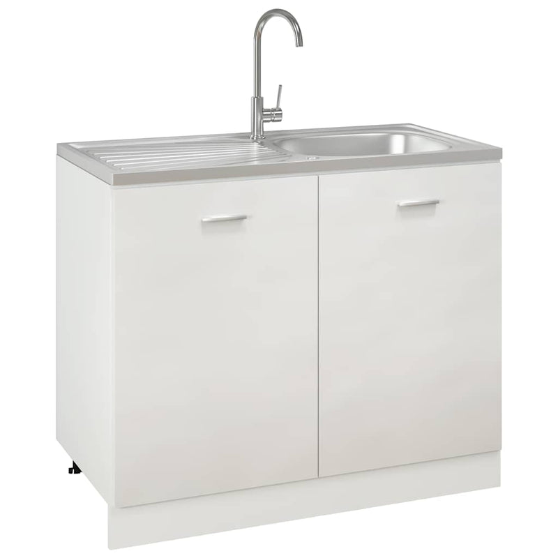vidaXL ezüst rozsdamentes acél lefolyós konyhamosogató 1000x500x155 mm
