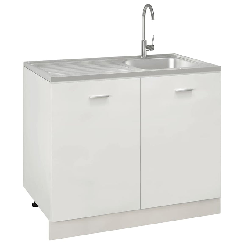 vidaXL ezüst rozsdamentes acél lefolyós konyhamosogató 1000x600x155 mm