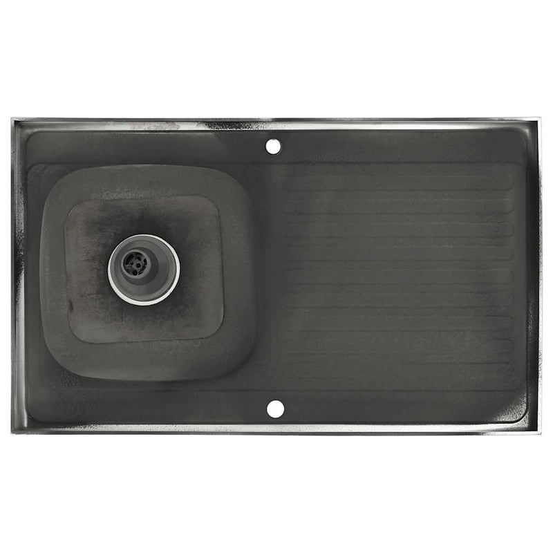 vidaXL ezüst rozsdamentes acél lefolyós konyhamosogató 1000x600x155 mm