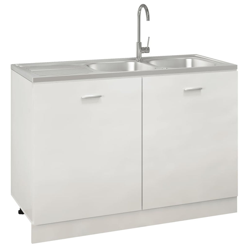 vidaXL ezüst rozsdamentes acél dupla konyhamosogató 1200x500x155 mm