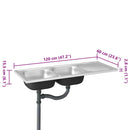 vidaXL ezüst rozsdamentes acél dupla konyhamosogató 1200x600x155 mm