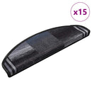 vidaXL 15 db fekete-szürke öntapadó lépcsőszőnyeg 65 x 21 x 4 cm