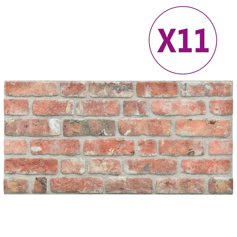 vidaXL 10 db EPS 3D fali panel vörös tégla dizájnnal