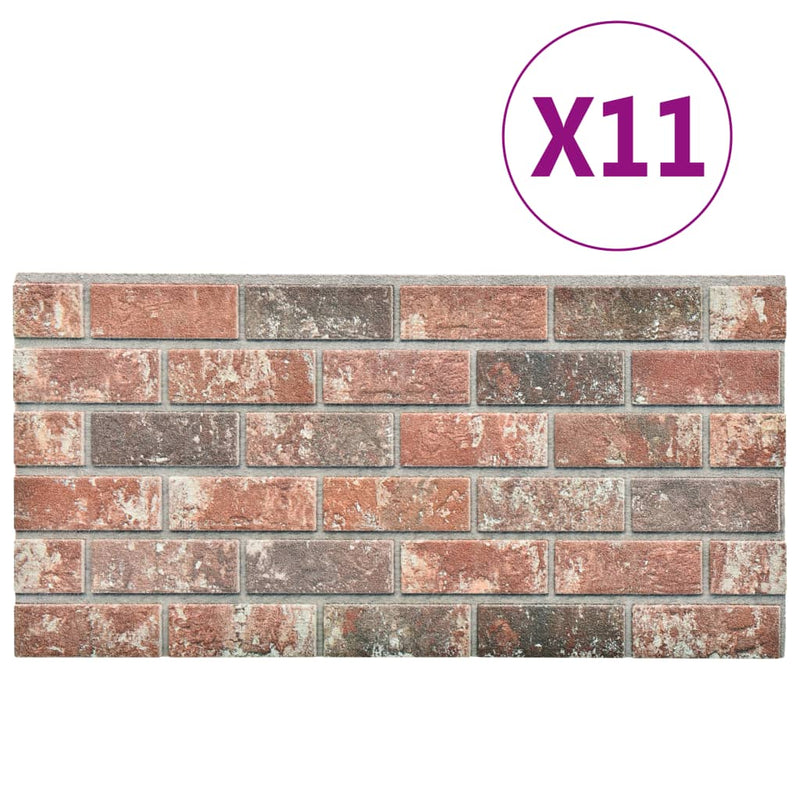 vidaXL 10 db EPS 3D fali panel sötétbarna és szürke téglamintával