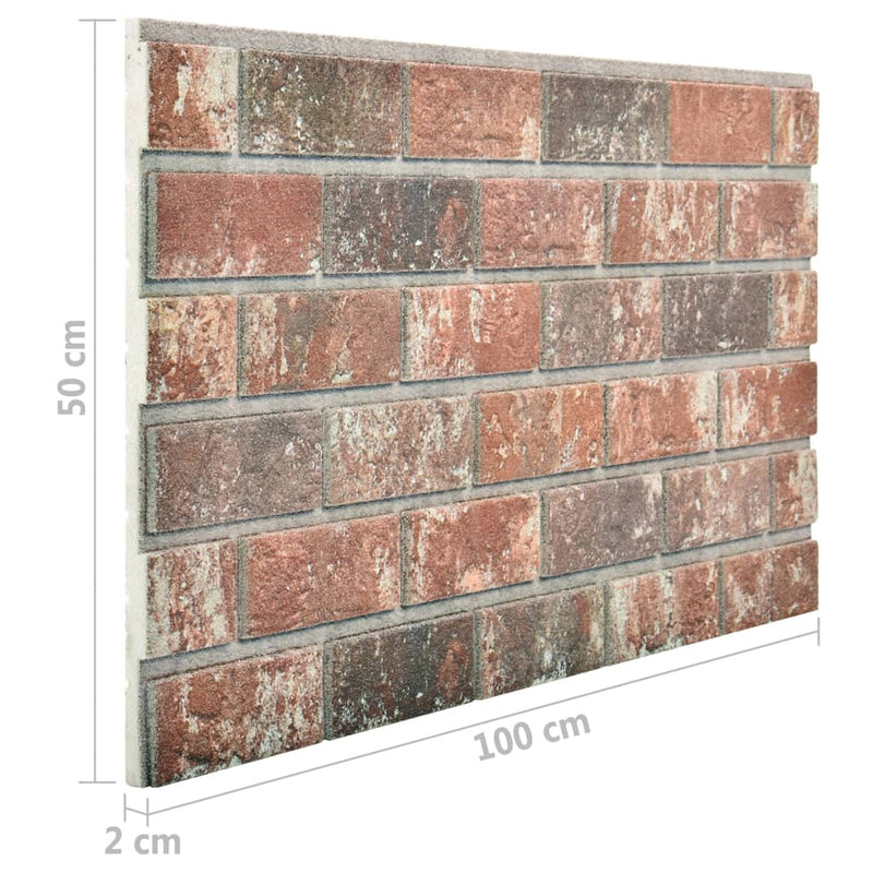 vidaXL 10 db EPS 3D fali panel sötétbarna és szürke téglamintával