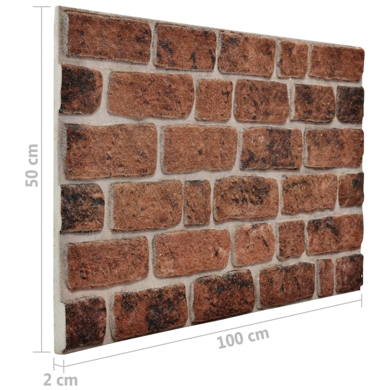 vidaXL 10 db EPS 3D fali panel sötétbarna téglamintával