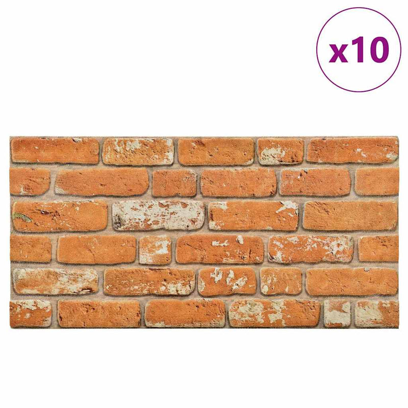 vidaXL 10 db EPS 3D fali panel világosbarna tégla dizájnnal