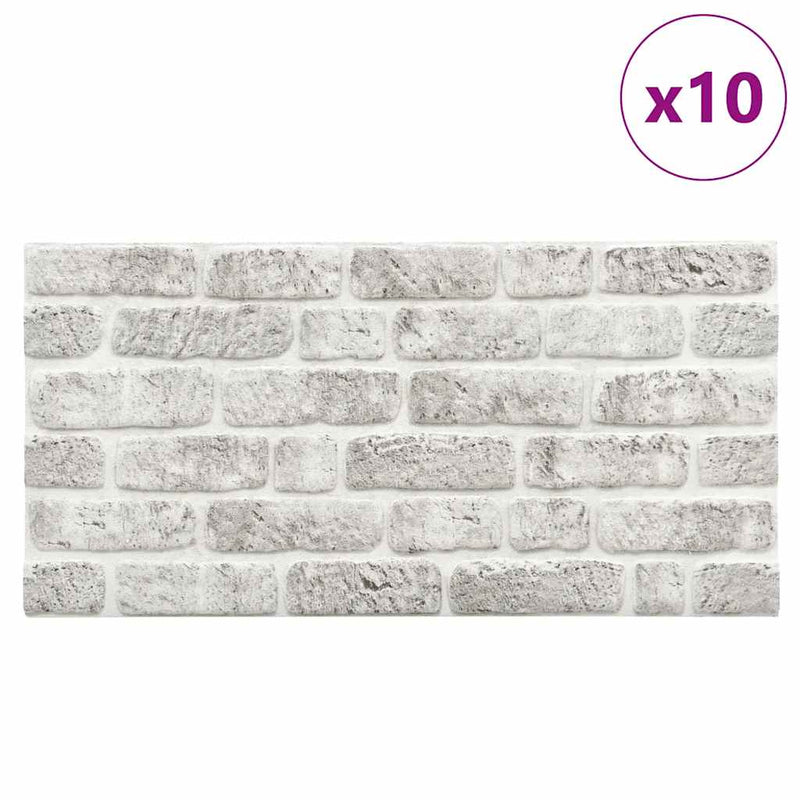 vidaXL 10 db EPS 3D fali panel világosszürke tégla dizájnnal