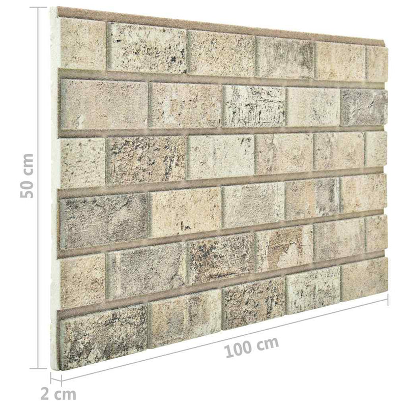 vidaXL 10 db EPS 3D fali panel homokszínű tégla dizájnnal